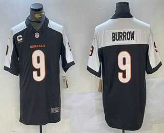 Men%27s Cincinnati Bengals #9 Joe Burrow Black Thanksgiving FUSE Vapor Limited Stitched Jersey->washington capitals->NHL Jersey